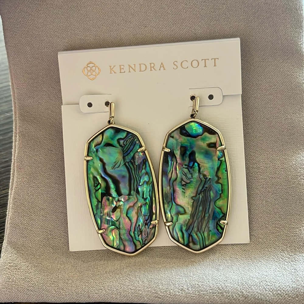 EUC Kendra Scott Gold Abalone Danielle Earrings